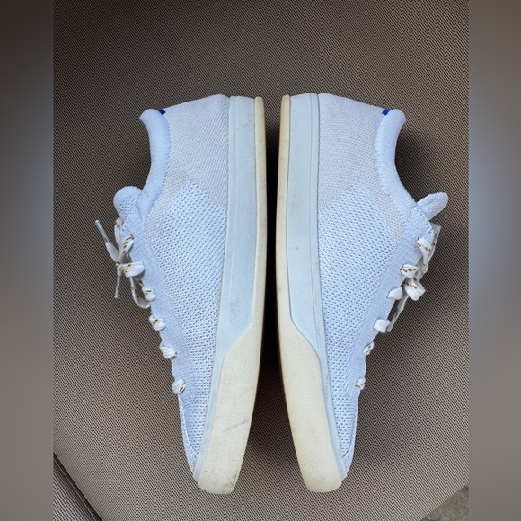 Rothy’s The Lace Up Sneaker Women’s Size 7,5 White Knit Shoes Navy Blue - Picture 4 of 16